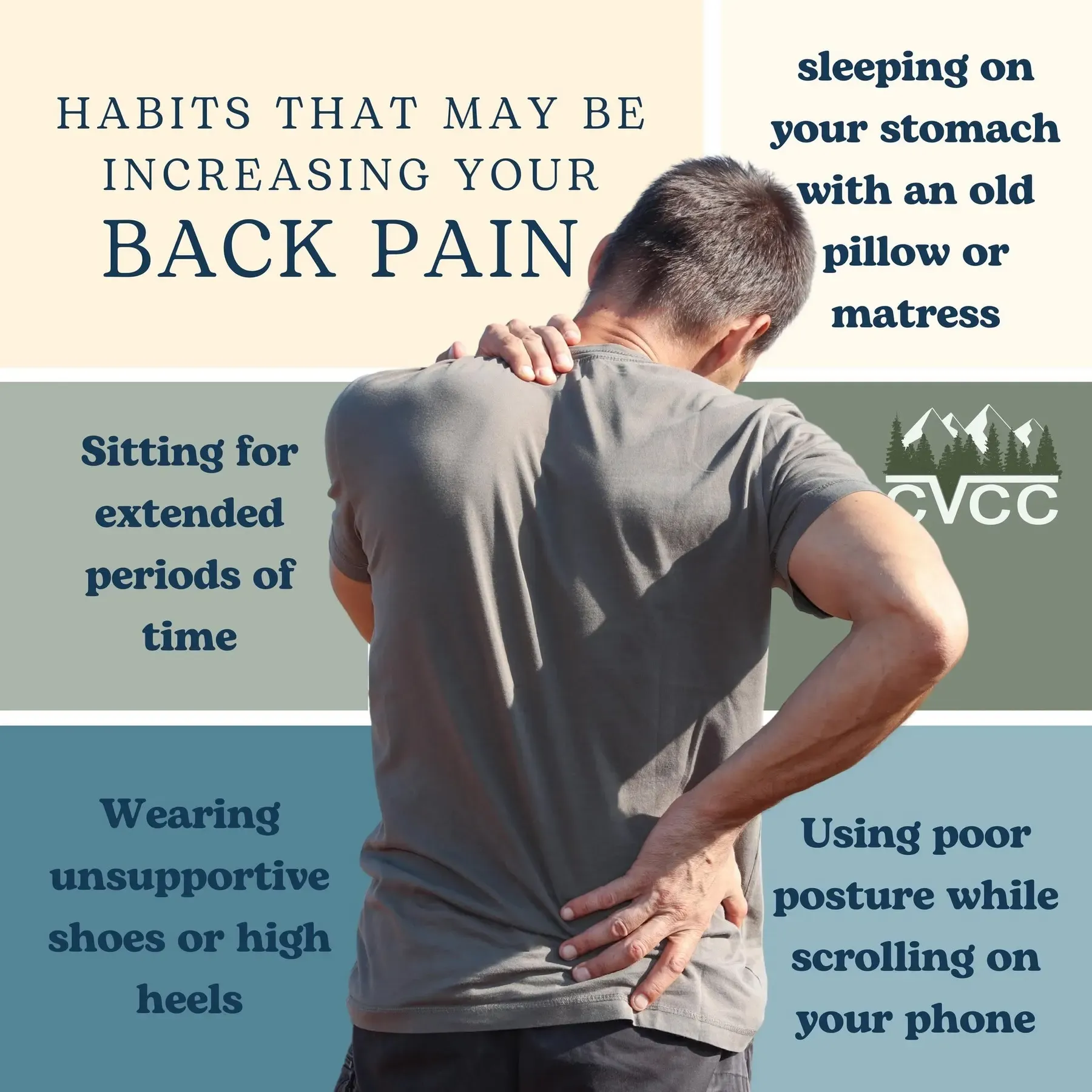 Habits that may be increasing your back pain, Columbia Valley Chiropractic Center