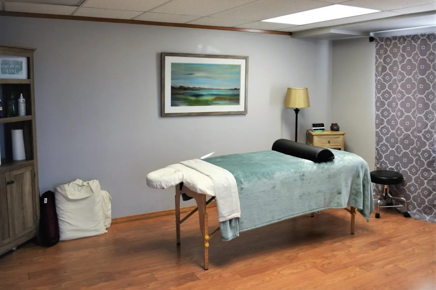 Quiet treatment room with a massage table at Columbia Valley Chiropractic Center